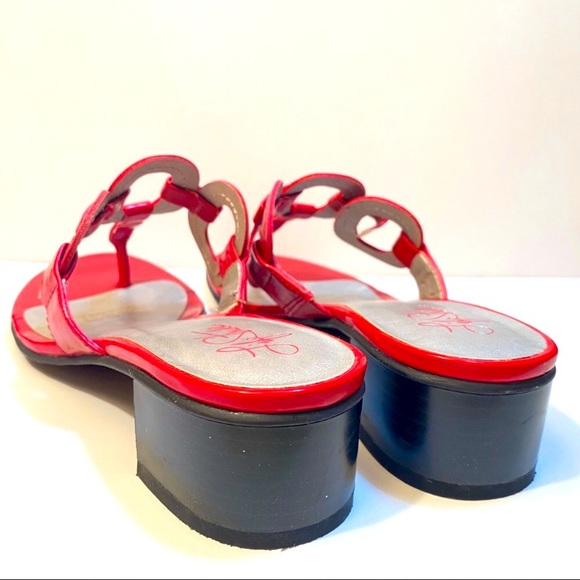 Life Stride Shoes | Life Stride Red Chunky Heel Sandals | Poshmark